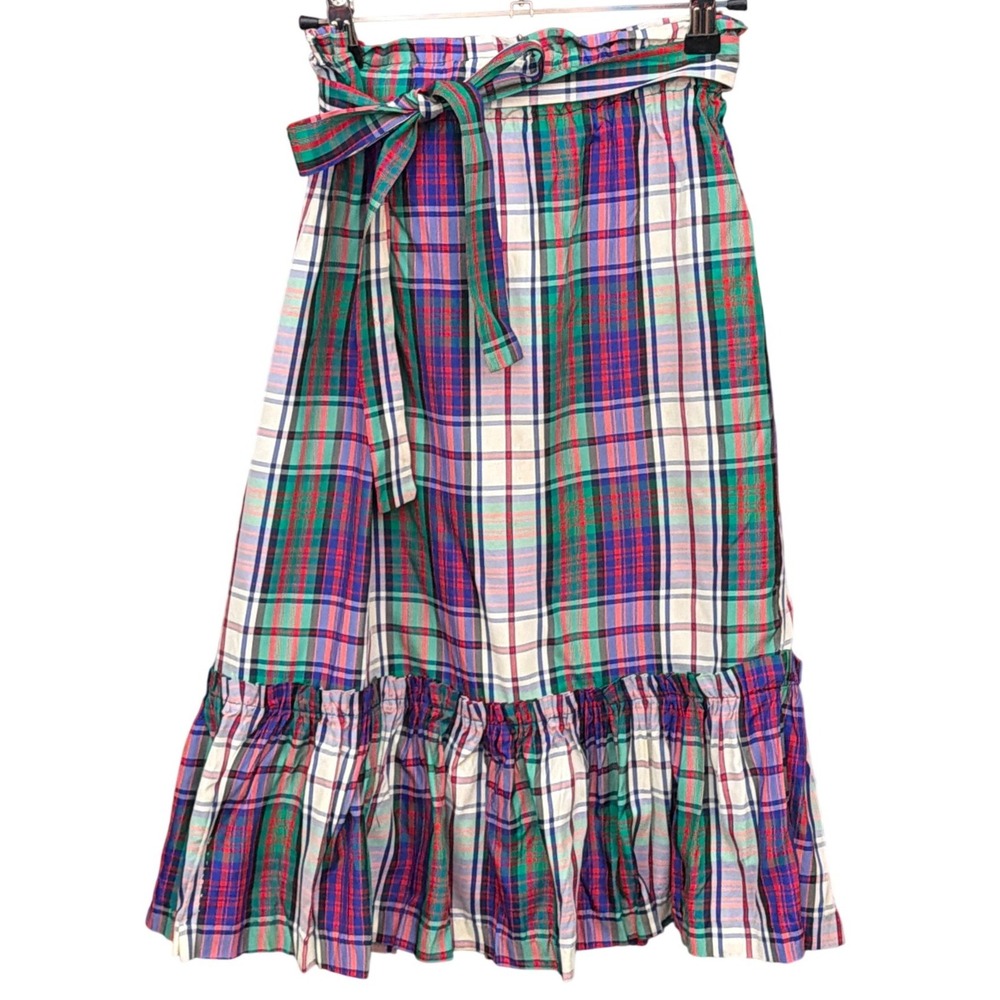 Vintage Plaid Midi Skirt Preppy Academia Cottagecore Ivy League Christmas Retro